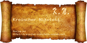 Kreischer Nikolett névjegykártya
